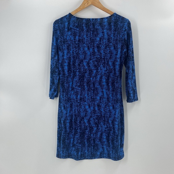 BCBG Maxazria blue black tunic dress top relaxed fit - Picture 8 of 12